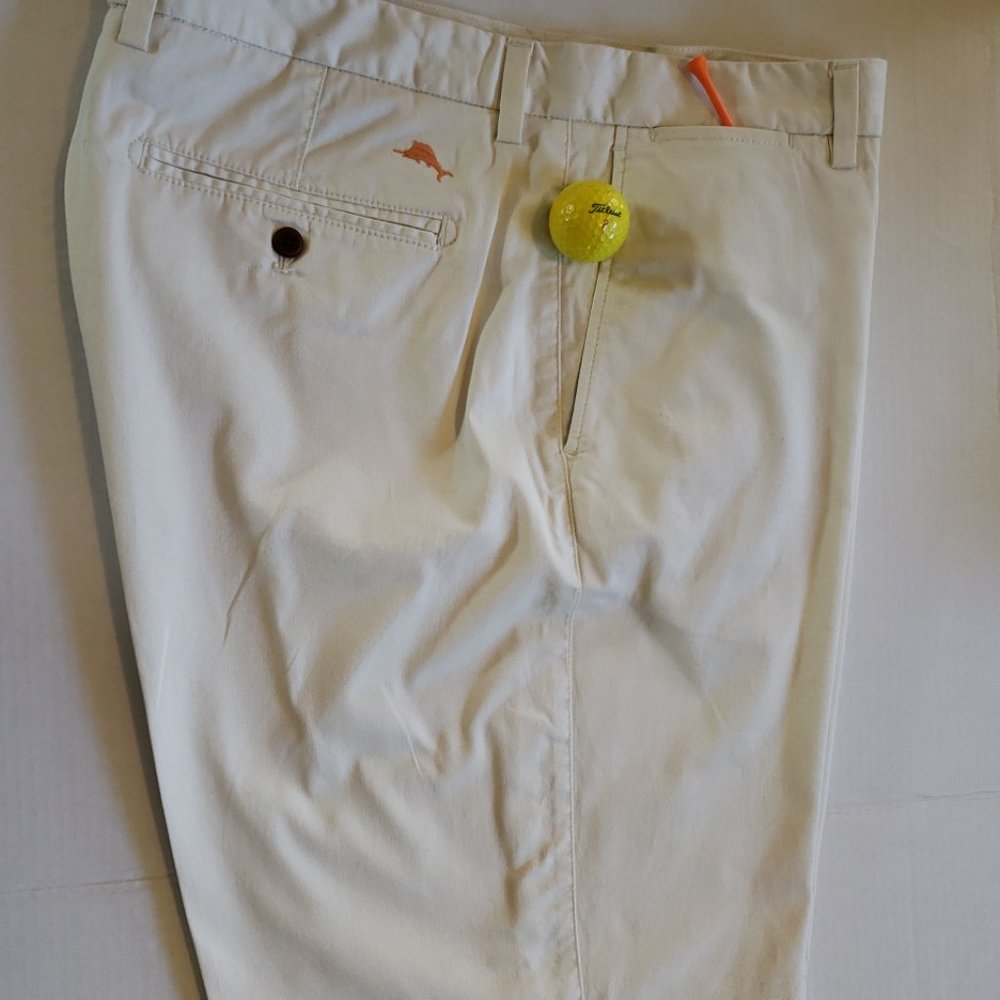 Tommy Bahama Island Chino Shorts Men's 40 Bleached Sand Cotton Stretch 10.5"